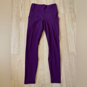 Fabletics PureLuxe 7/8 Leggings Size XS Purple Two Side Pockets
